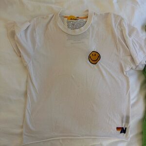 Aviator Nation Kids White Tee with Smiley Face